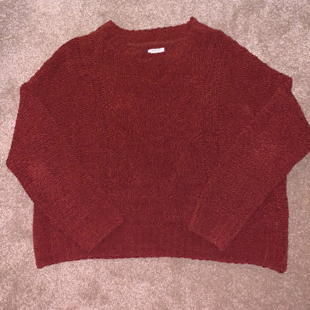 Reddish brown knit sweater